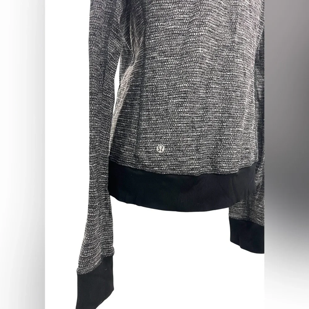 Lululemon Be Present Jacket in Coco Pique Black Heathered Full Zip Sweater Sz 12 - Picture 13 of 16